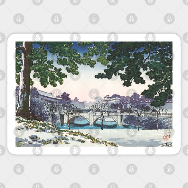 Nijubashi Bridge by Tsuchiya Koitsu Sticker by Takeda_Art